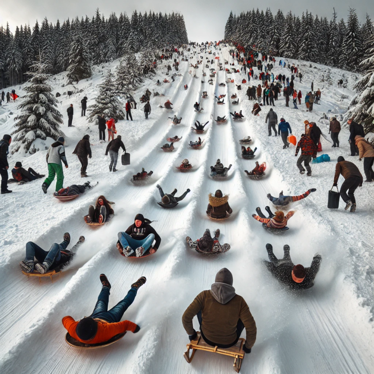 tobogganing
